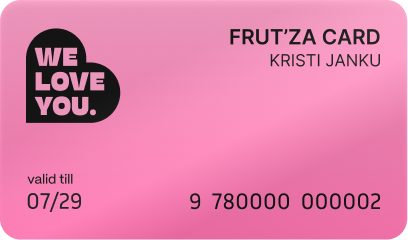 Frut'za Member loyalty card