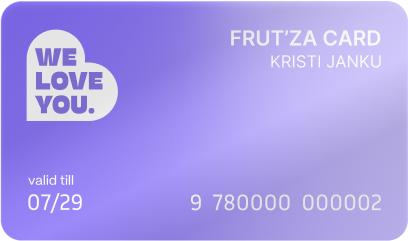 Frut'za Plus loyalty card